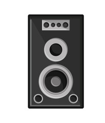 Obraz premium Speaker icon. music sound melody and musical theme. Isolated design. Vector illustration