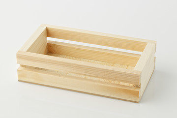 isolated wooden crate on white background