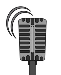 Microphone icon. music sound melody and musical theme. Isolated design. Vector illustration