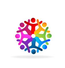 Logo teamwork business people vector