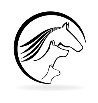 Logo horse cat and dog vector image