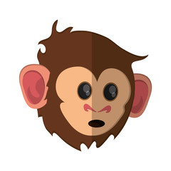 Monkey cartoon face icon. Animal wildlife ape and primate theme. Isolated design. Vector illustration