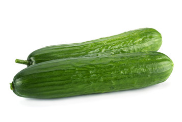 Long cucumber on white