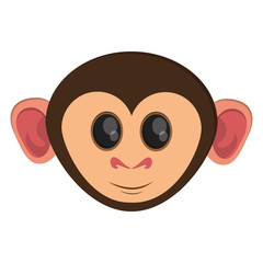 Monkey cartoon face icon. Animal wildlife ape and primate theme. Isolated design. Vector illustration