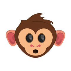 Fototapeta premium Monkey cartoon face icon. Animal wildlife ape and primate theme. Isolated design. Vector illustration