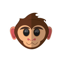 Monkey cartoon face icon. Animal wildlife ape and primate theme. Isolated design. Vector illustration
