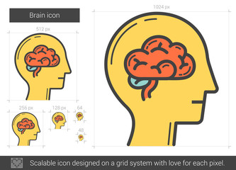 Brain line icon.