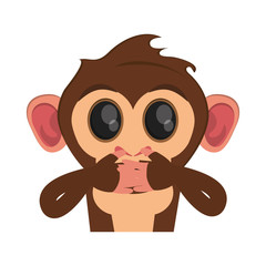 Monkey cartoon icon. Animal wildlife ape and primate theme. Isolated design. Vector illustration