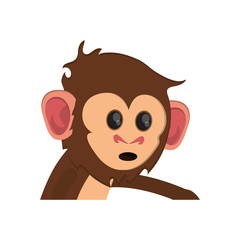 Monkey cartoon icon. Animal wildlife ape and primate theme. Isolated design. Vector illustration