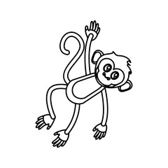Monkey cartoon silhouette icon. Animal wildlife ape and primate theme. Isolated design. Vector illustration