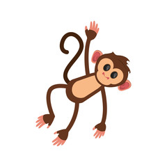 Monkey cartoon icon. Animal wildlife ape and primate theme. Isolated design. Vector illustration