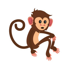 Monkey cartoon icon. Animal wildlife ape and primate theme. Isolated design. Vector illustration