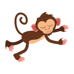 Monkey cartoon icon. Animal wildlife ape and primate theme. Isolated design. Vector illustration