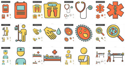 Medicine line icon set.