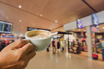 cup of coffee in the hands