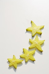 Sliced star fruit