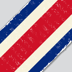 Costa Rican grunge flag. Vector illustration.
