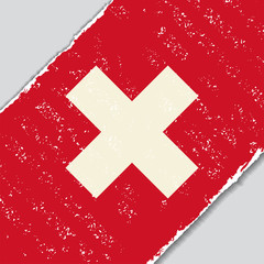Swiss grunge flag. Vector illustration.