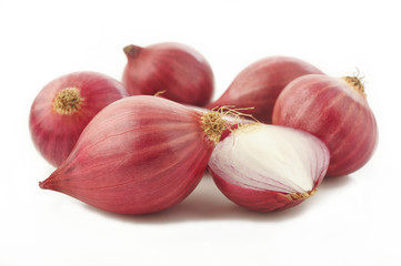 shallot onion isolated on white background