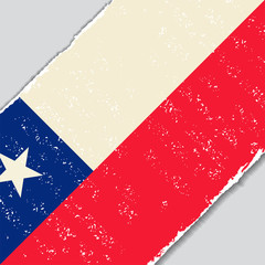 Chilean grunge flag. Vector illustration.