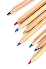 color pencils isolated on white. natural color.Natural color pen