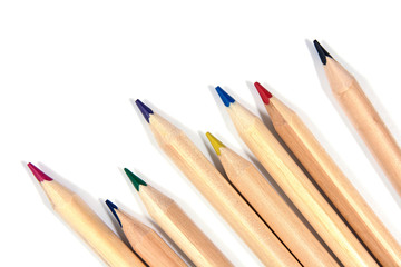 Obraz premium color pencils isolated on white. natural color.Beautiful natural