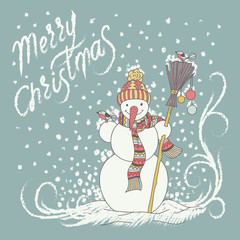 Vector Merry Christmas and New Year card