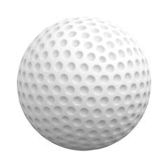 Golf ball isolated over white background 3D rendering