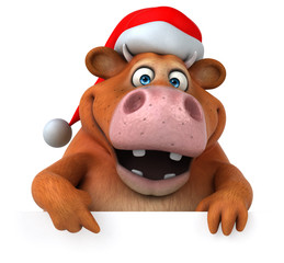 Naklejka premium Fun cow - 3D Illustration