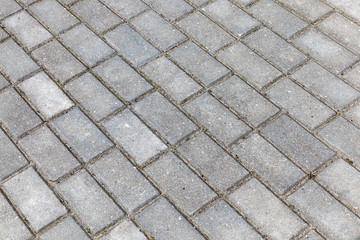 the road from the concrete tiles