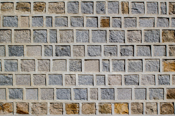 color rock wall with cement