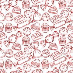 seamless sketch chocolate candies