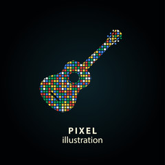 Obraz na płótnie Canvas Guitar - pixel illustration.