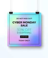 Cyber monday concept design for banner, flyer and advertisement