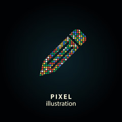 Pen - pixel illustration.