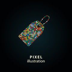 Price tag - pixel illustration.