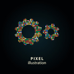 Settings - pixel illustration.