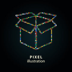 Box - pixel illustration.