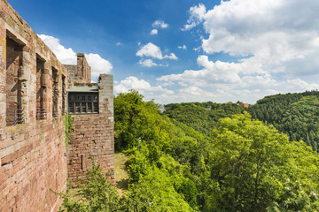 Fototapeta na wymiar Nideggen Castle And Landscape in the Eifel, Germany