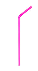 It is One pink straw isolated on white.Straw isolated on white b