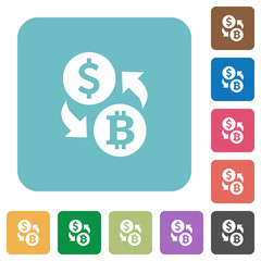 Dollar Bitcoin exchange flat icons