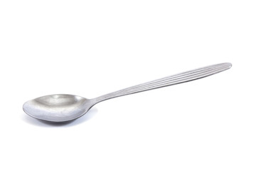 Teaspoon isolated on white.Stainless tea spoon isolated