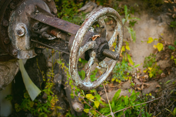 Old rusty faucet tubing pipes
