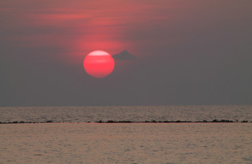 beautiful sunset in karimunjawa island