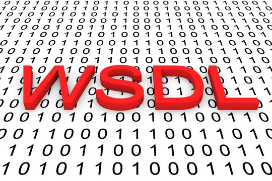 WSDL in the form of binary code, 3D illustration