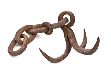 old anchor on a chain