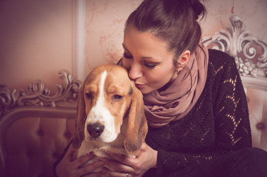 Beagle Hund Frauchen Liebe harmonie