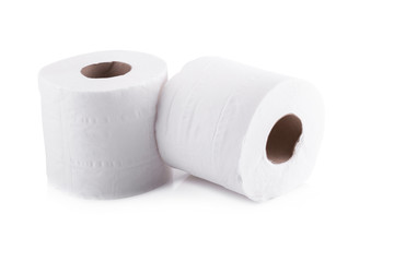 Roll Of Toilet Paper Isolated On White Background.