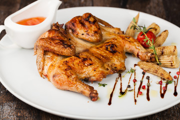 Chicken baked in the oven