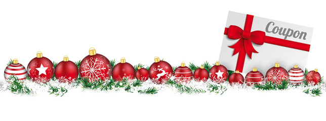 Christmas Baubles Headline Snow Banner Coupon